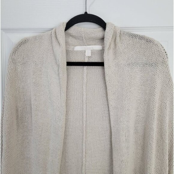 NORDSTROM COLLECTION Size Large/ XLarge Beige Linen Silk Open Front Cardigan - Picture 2 of 10